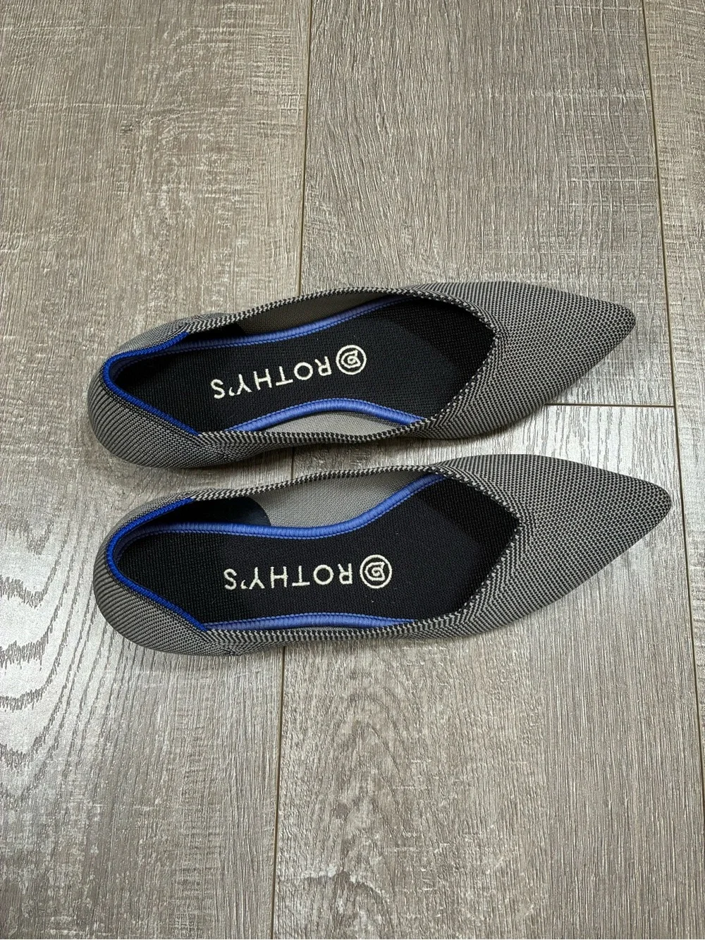 ROTHY’S Glen Gray Pointy Ballet Flats Size 8